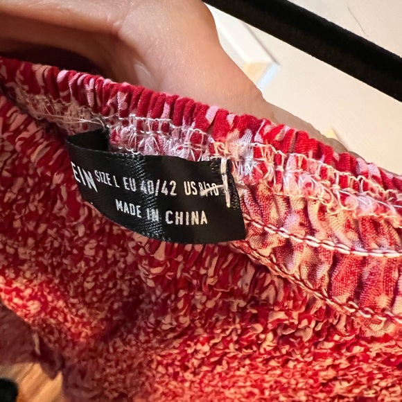 Red floral spring off shoulder dress - Picture 5 of 5